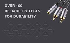 DUKABEL 3.5mm Female to 2 RCA Stereo Adapter