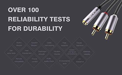 DUKABEL 3.5mm Female to 2 RCA Stereo Adapter