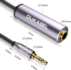 DUKABEL 1/4 Inch Female to 3.5mm Male Headphone Adapter