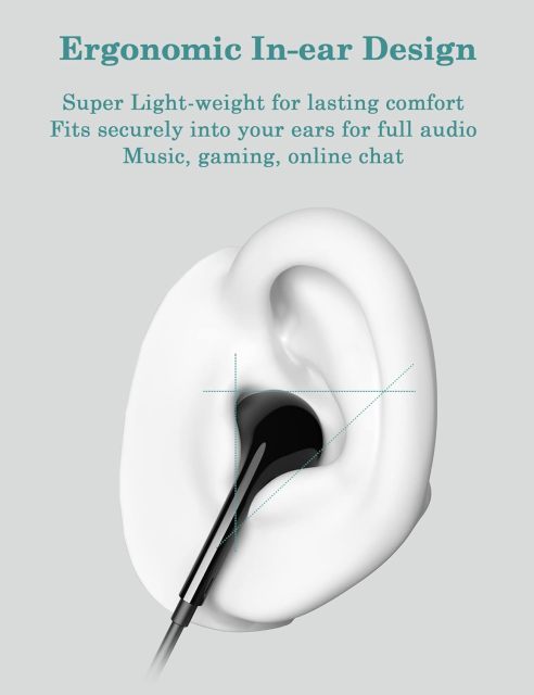 DUKABEL USB Wired Earbuds, USB Headphone with Mic for PC/ PS4/ PS5, 6FT in-Ear Stereo Earphones Headsets with Volume Control for Office Live Broadcast Gaming