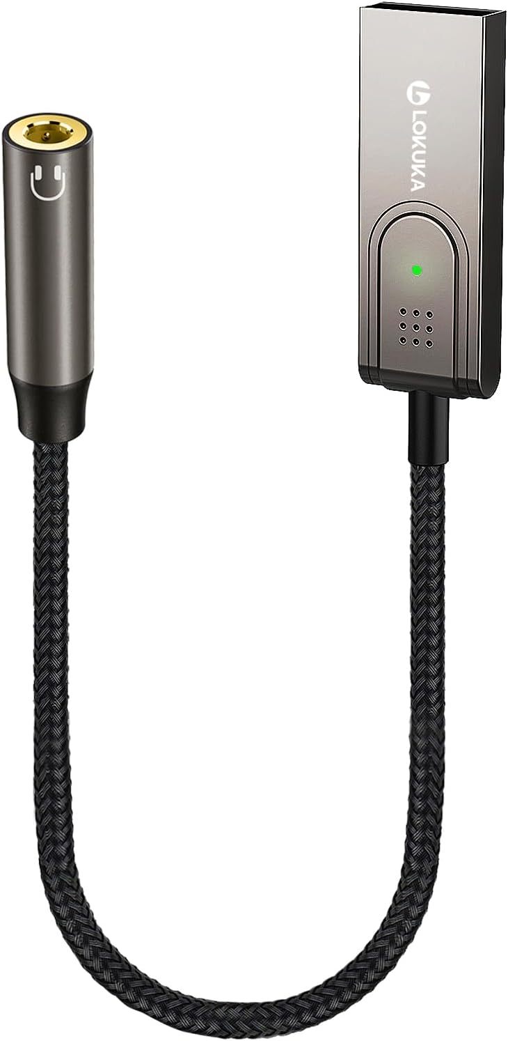 LOKUKA Bluetooth 5.3 to Aux Adapter for Car or Amp, USB to 3.5mm Female Bluetooth Receiver