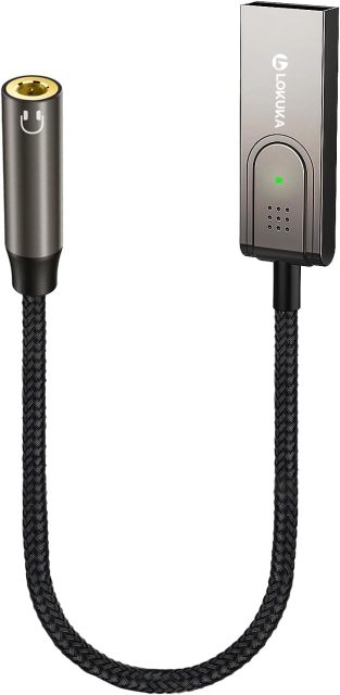 LOKUKA Bluetooth 5.3 to Aux Adapter for Car or Amp, USB to 3.5mm Female Bluetooth Receiver