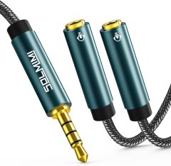 SOLMIMI Headphone Splitter (4 Feet) 3.5mm TRRS Male to Two TRRS Female Adapter