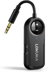 LOKUKA Bluetooth 5.3 Transmitter Receiver, 2-in-1 3.5mm Aux Audio Wireless Transmitter for Airplane