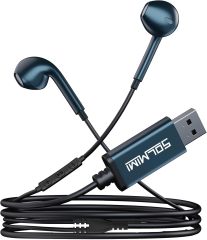 SOLMIMI USB Earbuds with Microphone for PC Laptop