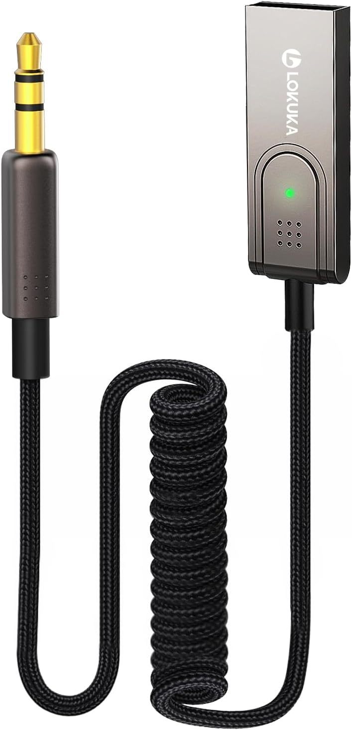 LOKUKA  Bluetooth 5.3 to Aux Adapter for Car, USB to TRS 3.5mm Receiver