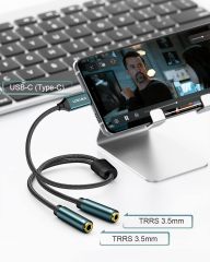 LOKUKA USB C to Dual 3.5mm Female Headphone Splitter