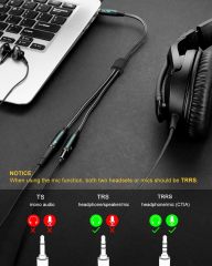 SOLMIMI Headphone Splitter (4 Feet) 3.5mm TRRS Male to Two TRRS Female Adapter