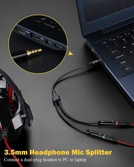 SOLMIMI Headphone Mic Splitter, 3.5mm TRRS