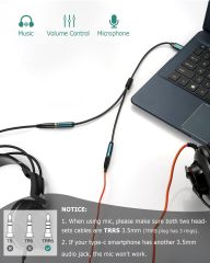 LOKUKA USB C to Dual 3.5mm Female Headphone Splitter