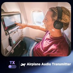 LOKUKA Bluetooth 5.3 Transmitter Receiver, 2-in-1 3.5mm Aux Audio Wireless Transmitter for Airplane