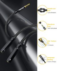 SOLMIMI Headphone Mic Splitter, 3.5mm TRRS