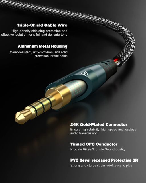SOLMIMI Headphone Splitter (4 Feet) 3.5mm TRRS Male to Two TRRS Female Adapter