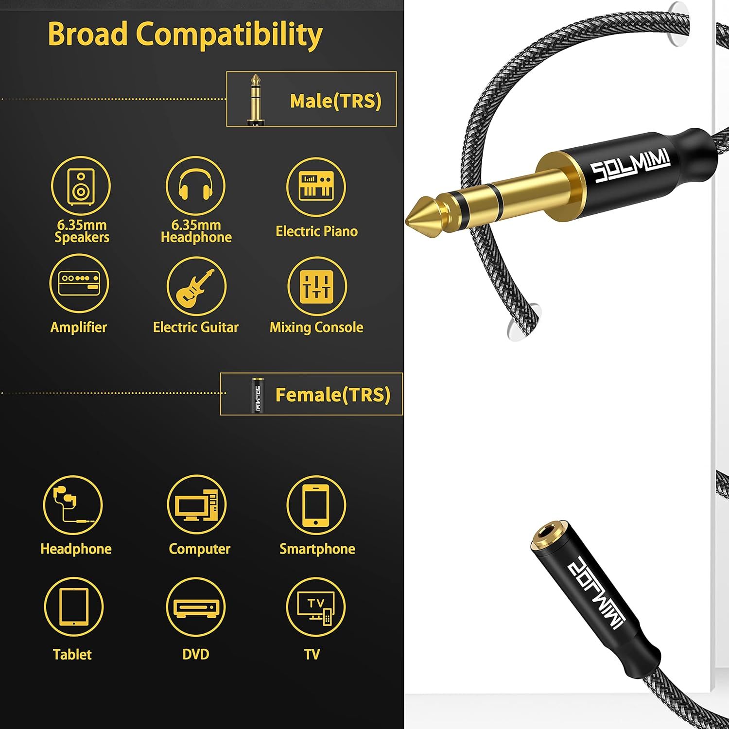SOLMIMI 1/4 Headphone Adapter,