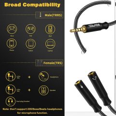 SOLMIMI Headphone Mic Splitter, 3.5mm TRRS