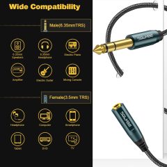 SOLMIMI 1/4 to 1/8 Headphone Adapter