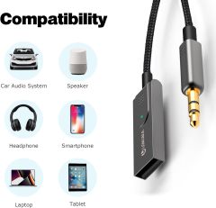 LOKUKA  Bluetooth 5.3 to Aux Adapter for Car, USB to TRS 3.5mm Receiver