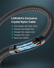 LOKUKA USB C to 3.5mm Audio AUX Jack Cable (3.3 FT), Type C to TRS 3.5mm Male Headphone Adapter