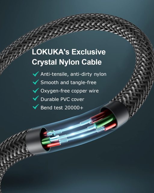 LOKUKA USB C to 3.5mm Audio AUX Jack Cable (3.3 FT), Type C to TRS 3.5mm Male Headphone Adapter