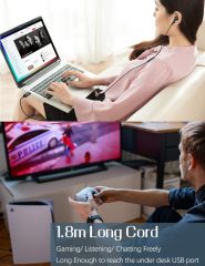 SOLMIMI USB Earbuds with Microphone for PC Laptop