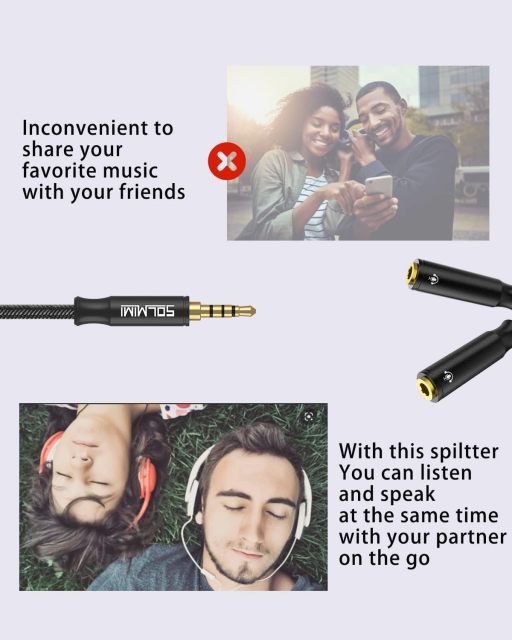 SOLMIMI Headphone Splitter 3.5 mm TRRS