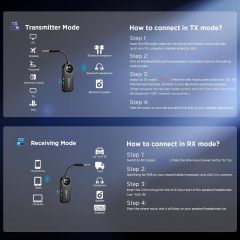 LOKUKA Bluetooth 5.3 Transmitter Receiver, 2-in-1 3.5mm Aux Audio Wireless Transmitter for Airplane