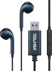 SOLMIMI USB Earbuds with Microphone for PC Laptop