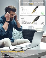 SOLMIMI Headphone Extension Cable 4 Pole 3.5mm TRRS Male to Female Lossless Stereo Audio Cable