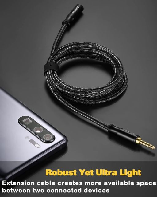 SOLMIMI Headphone Extension Cable 4 Pole 3.5mm TRRS Male to Female Lossless Stereo Audio Cable