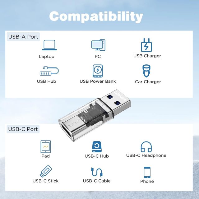 USB C Female to USB Male Adapter