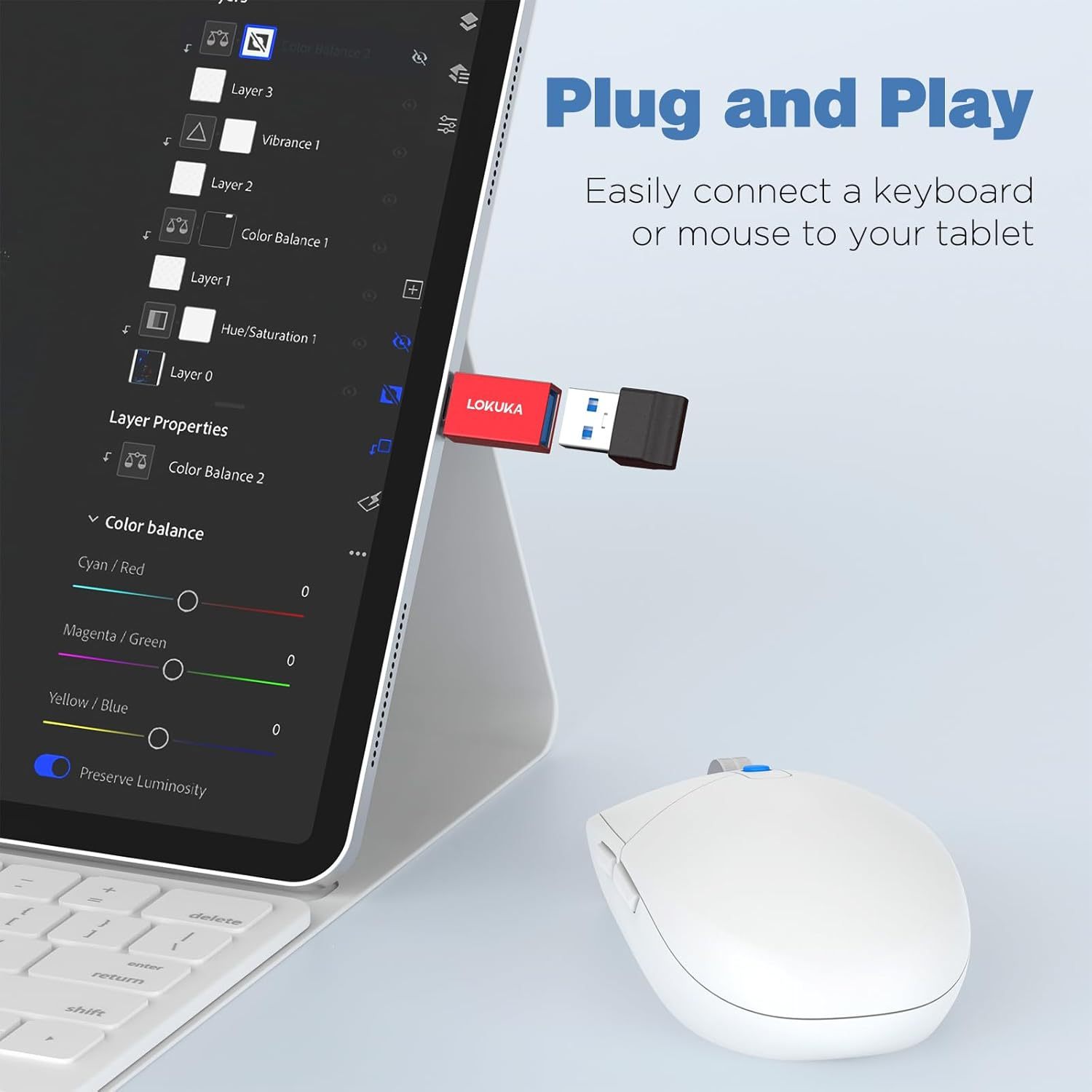 USB Female to USB C OTG Adapter