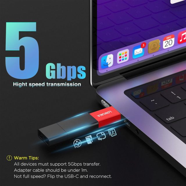 USB Female to USB C OTG Adapter
