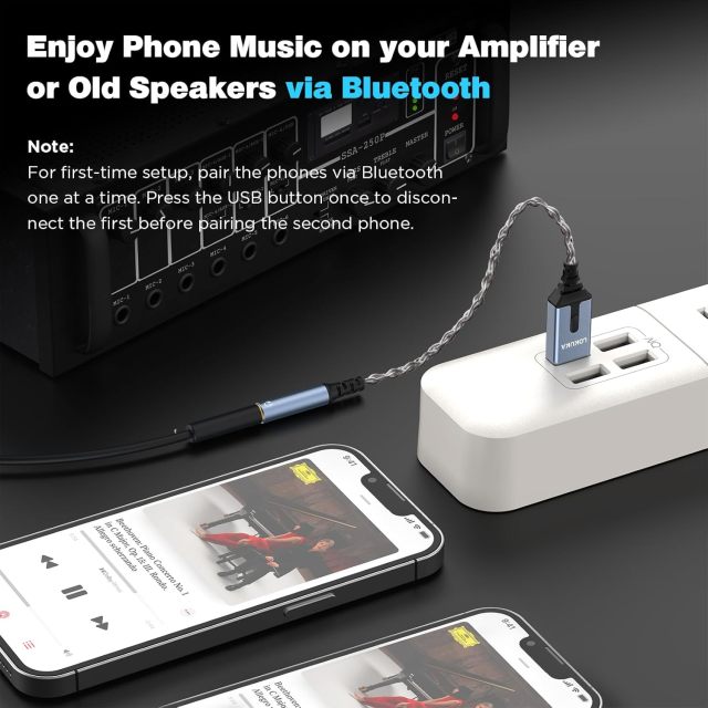 Bluetooth 5.3 to Aux Adapter for Car or Amp