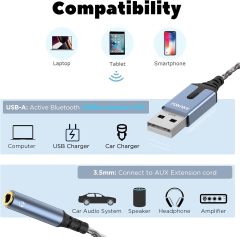 Bluetooth 5.3 to Aux Adapter for Car or Amp