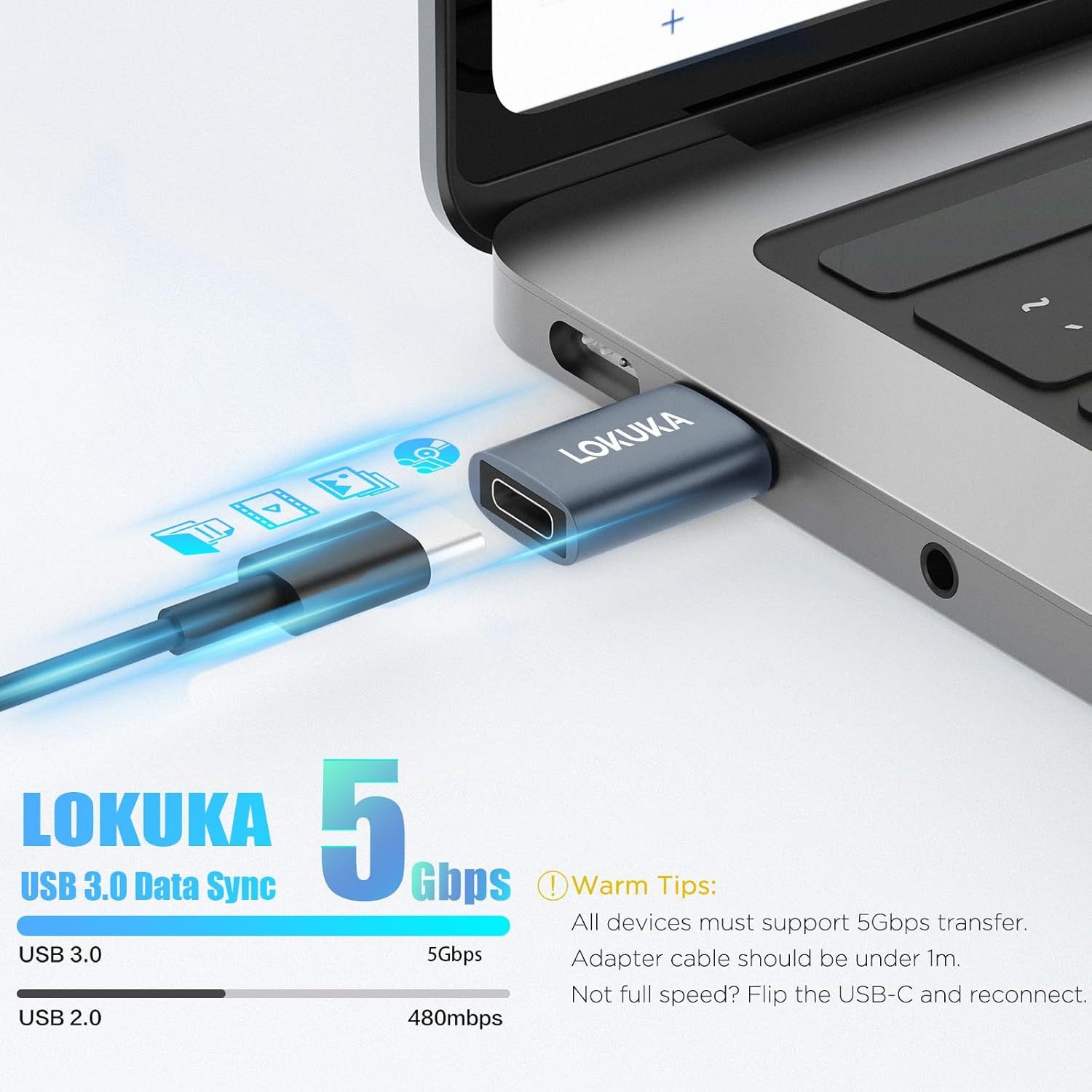 USB C to USB A Female Adapter