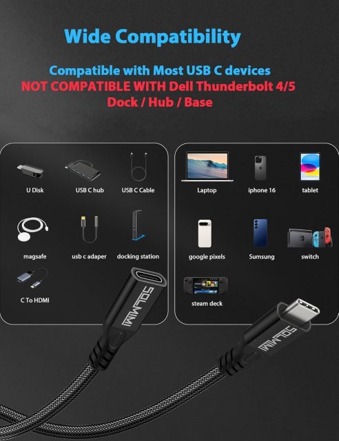USB Type C Extender,USB 3.2 Male to Female Cable