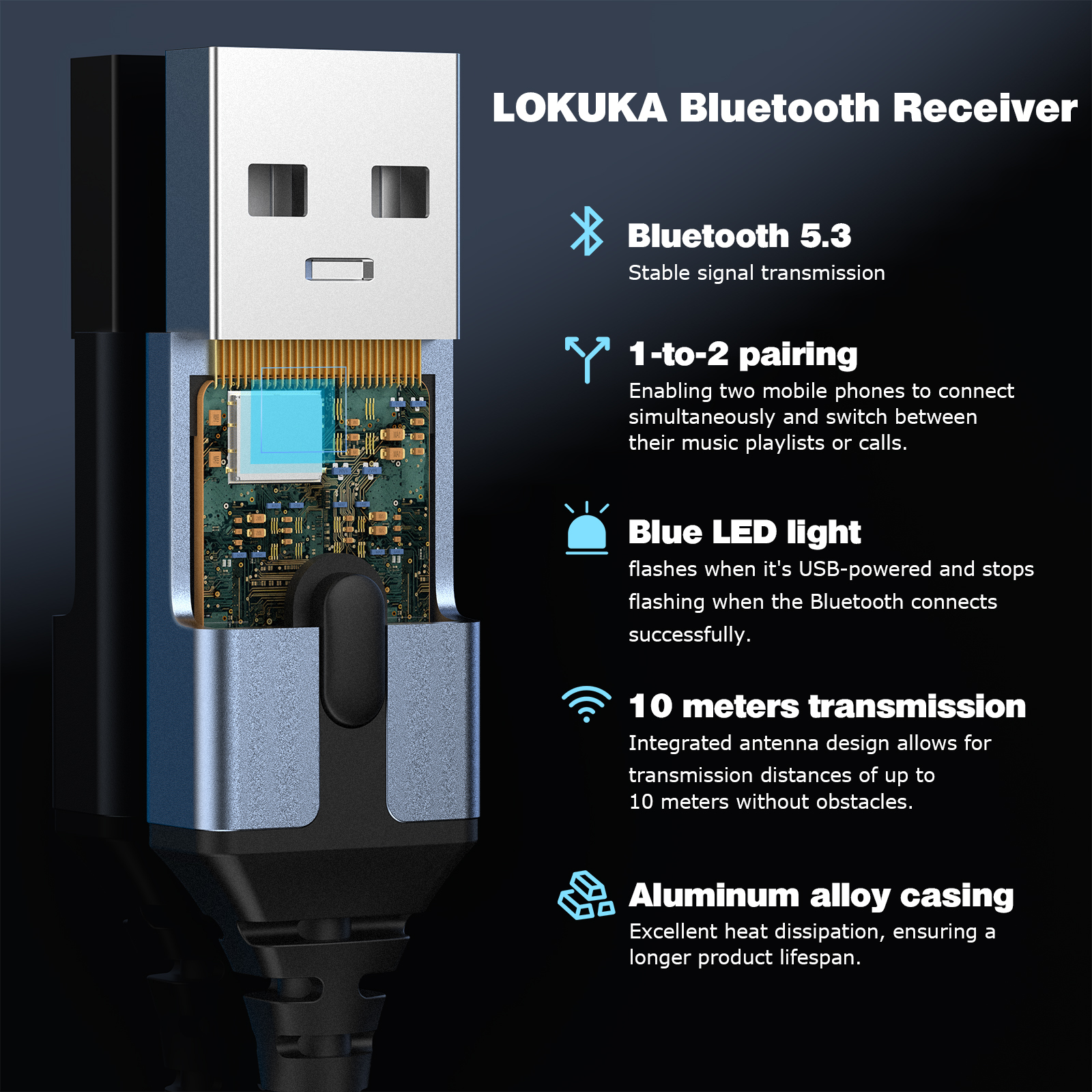 Bluetooth 5.3 to Aux Adapter for Car or Speaker