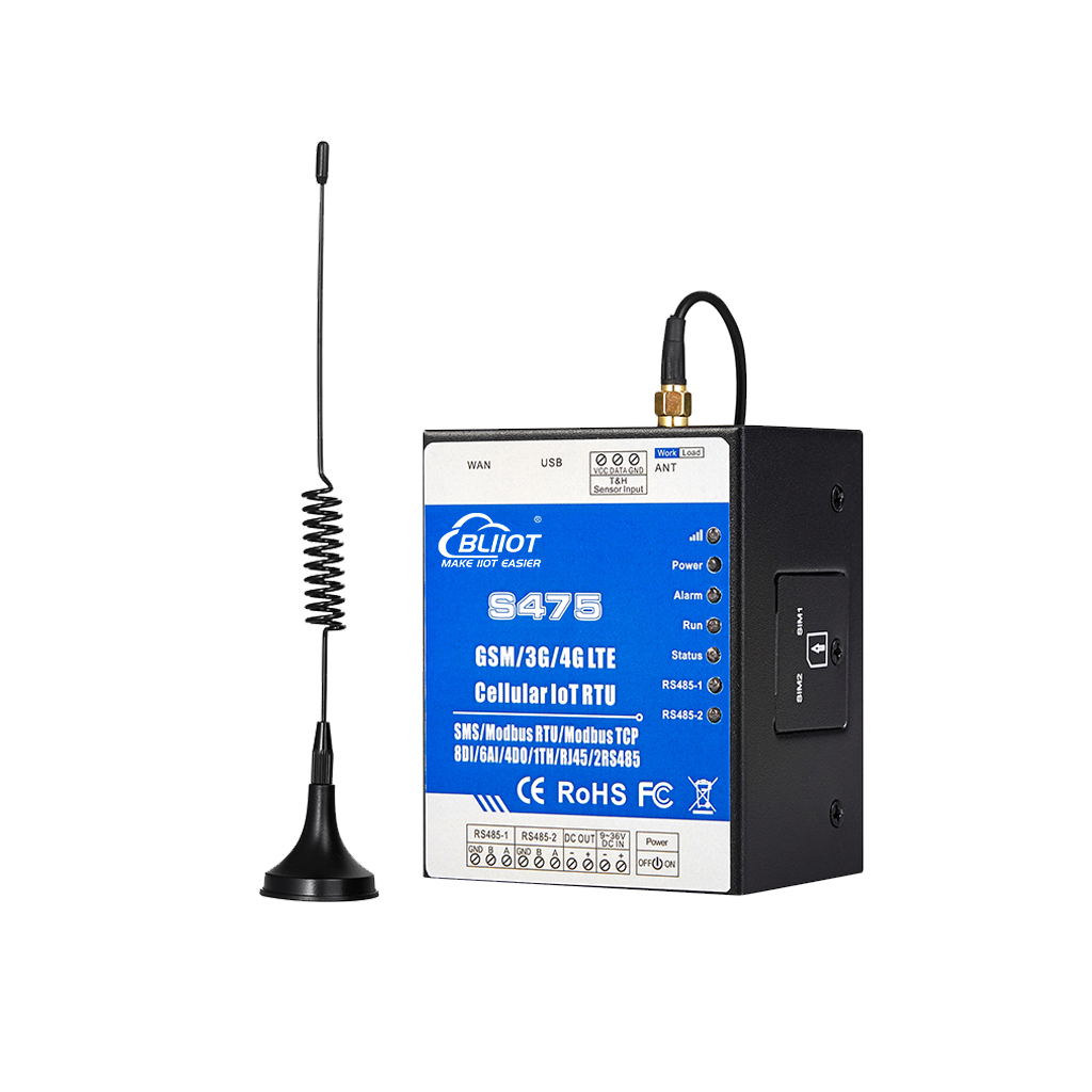 Cellular M2M IoT RTU (8DIN,6AIN,4Relay, Modbus MQTT)