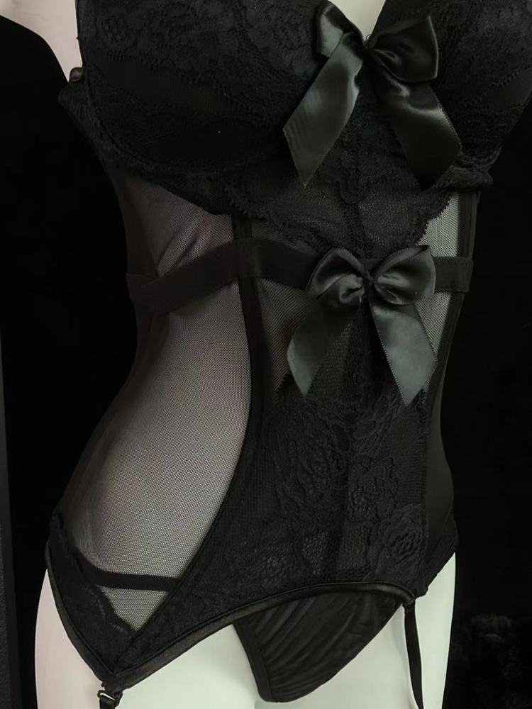 Siren Black & Purple Mesh Top & Panty Set 4228 | Edgy Elegance