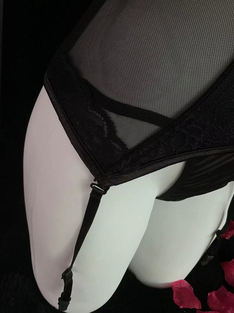 Siren Black & Purple Mesh Top & Panty Set 4228 | Edgy Elegance