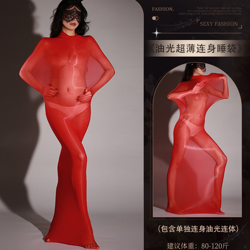 Sexy 5D ultra-thin horse oil sleeping bag stockings seamless shiny silky transparent