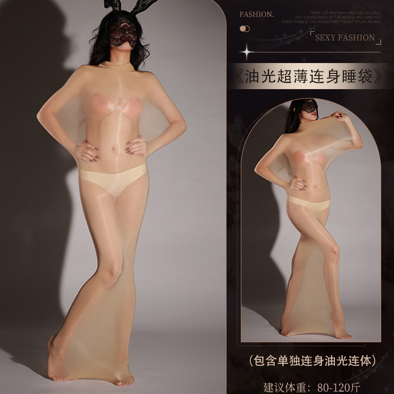 Sexy 5D ultra-thin horse oil sleeping bag stockings seamless shiny silky transparent