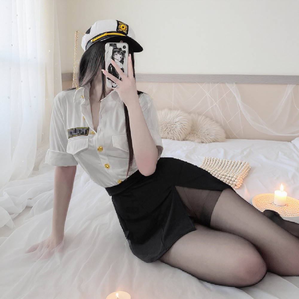 Tempting pure desire costume policewoman suit hot passion stewardess uniform navy style policewoman