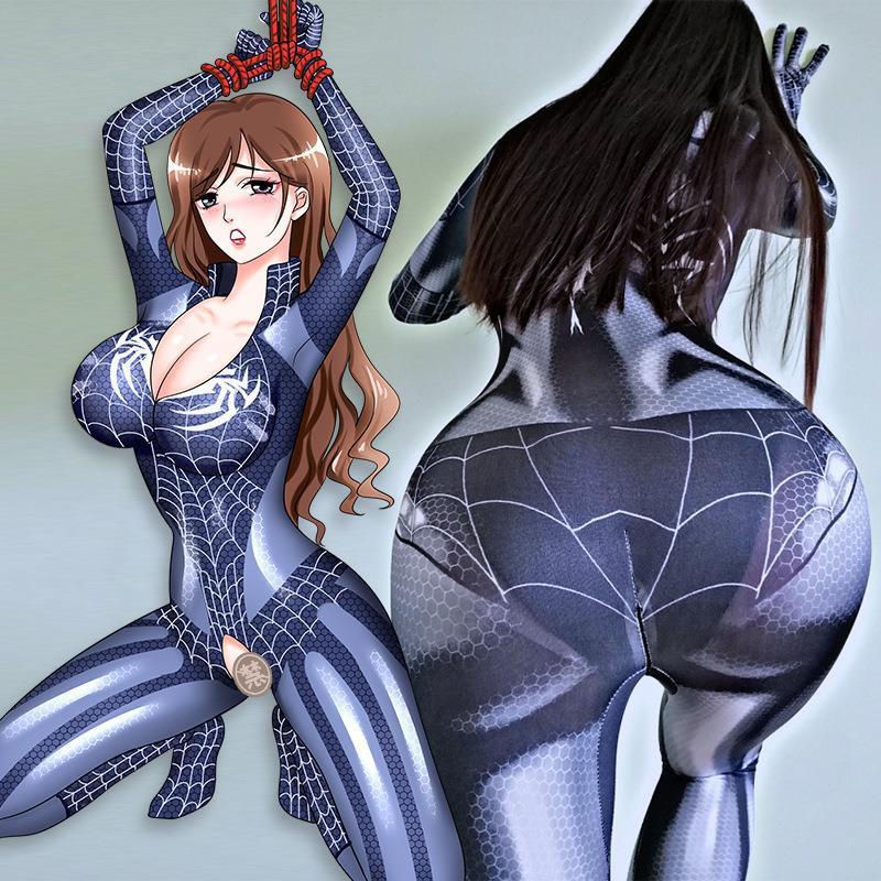 Cosplay uniform seduces Spider-Man