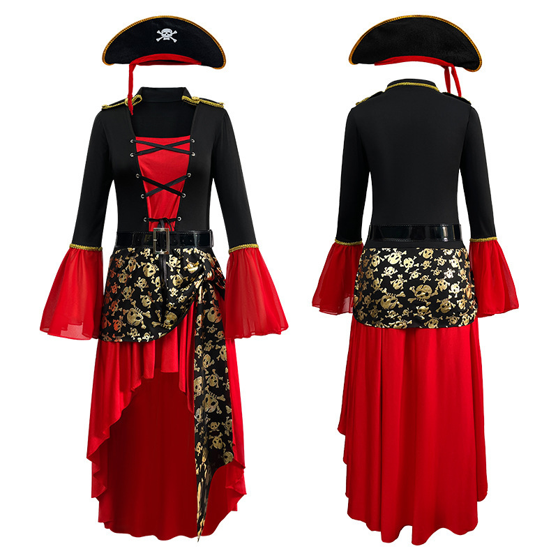 Red Pirates cos Captain Jack adult female Caribbean