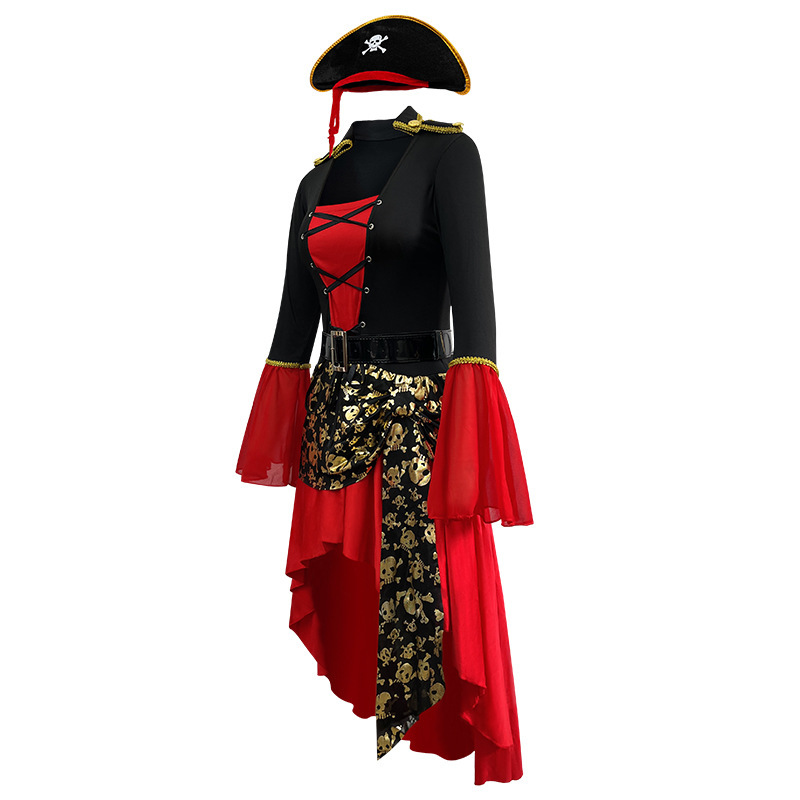 Red Pirates cos Captain Jack adult female Caribbean