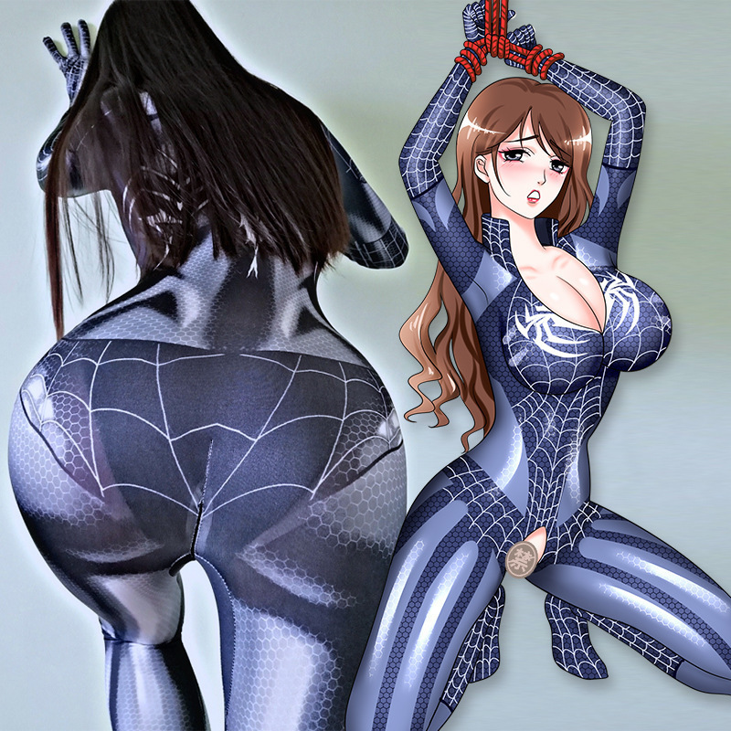Cosplay uniform seduces Spider-Man