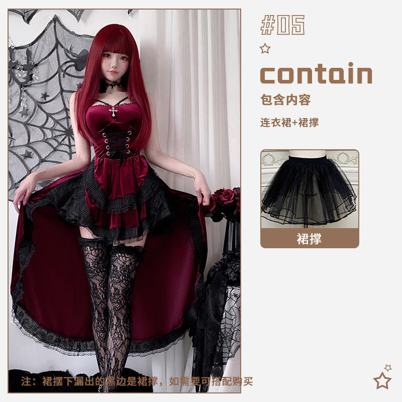 European and American dark gothic style Halloween costume ladies dress swallowtail witch vampire bride