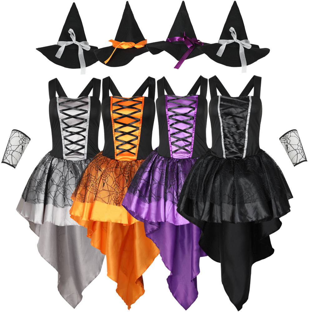 Purple orange sexy mesh sling witch multicolor party gathering cosplay