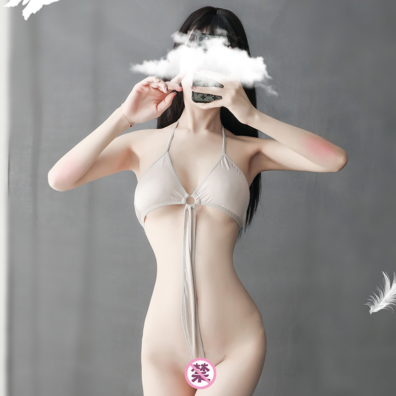 One-piece swimsuit long T sexy lingerie female temptation free to take off passion couple tease